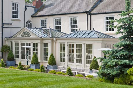 Classical Georgian orangery with a decorative gable end
